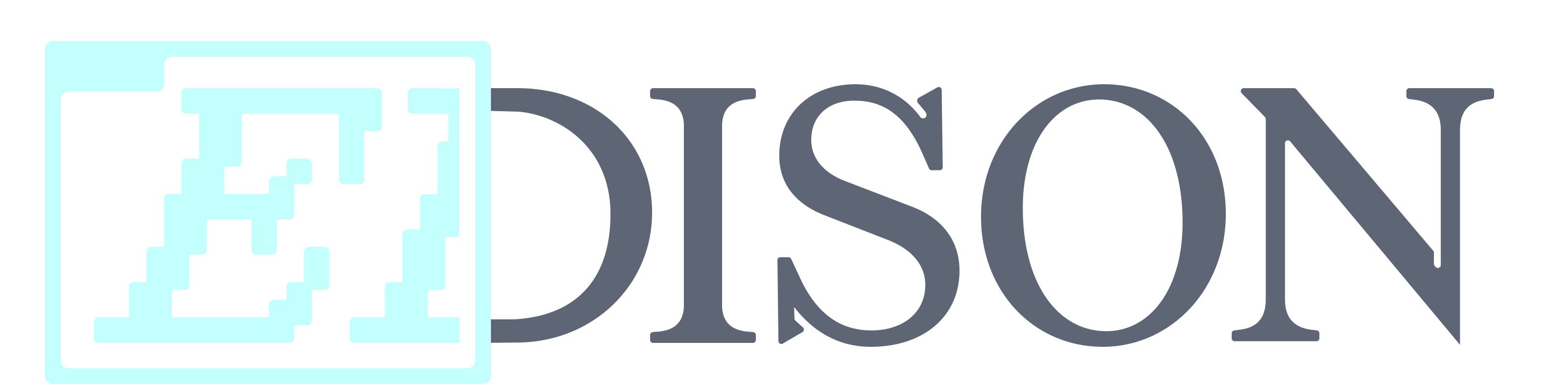 Edison wordmark Cyan mark, grey type